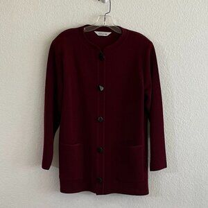 Misook Cardigan Jacket Burgundy